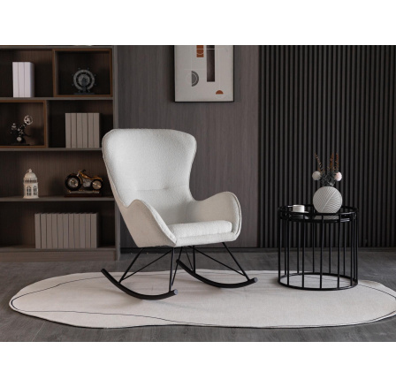 Houpací křeslo LIBERTO 3, bílá/černá