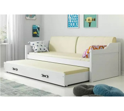 Dvojpostel David Bílá, doplňky bílé, zásuvka bílá 80 X 190