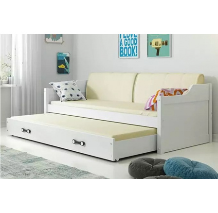 Dvojpostel David Bílá, doplňky bílé, zásuvka bílá 80 X 190