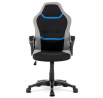 Herní židle, houpací mechanismus, černá látka, KA-L611 BLUE