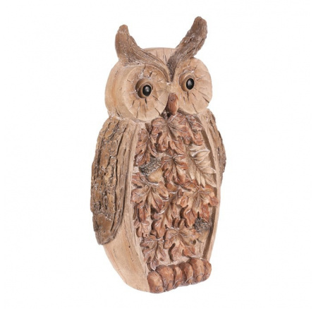 Sova - dekorace s osvětlením, magnesium, imitace dřeva Sova - dekorace s osvětlením, magnesium, imitace dřeva