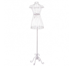 Stojan na oblečení - kovová panna, barva bílá