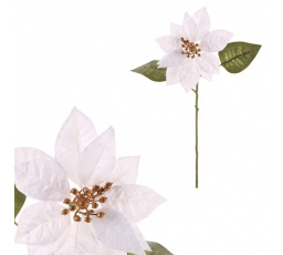 Vánoční růže - umělá řezaná květina, bílo-zlatá