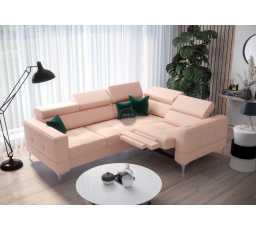 Rohová sedací souprava TOSCANIA , relax s funkcí spaní 185x250 přírodní kůže - přírodní kůže - volitelná barva, pravá