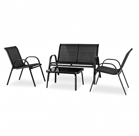 Sada Zahradního Nábytku MINNESOTA Černá