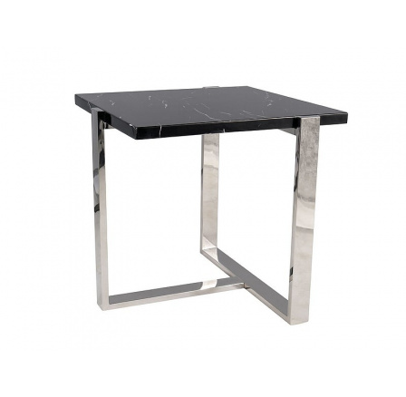 Konferenční stůl VELA B, černý mramor/stříbrná