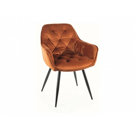 Jídelní židle CHERRY VELVET, skořicový Bluvel 4215/černý mat Jídelní židle CHERRY VELVET, skořicový Bluvel 4215/černý mat