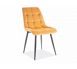 Jídelní židle CHIC VELVET, curry Bluvel 68/černá