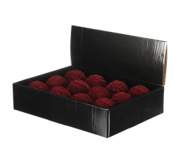 Vánoční plastová koule - sametová, bordó barva, mix 2, cena za 1 ks