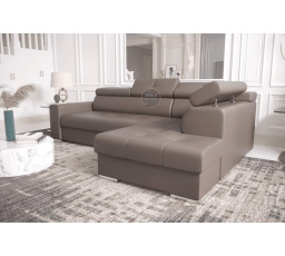 Rohová sedací souprava MARGO I 265×185 přírodní kůže - Pravá strana, Hnědá kůže