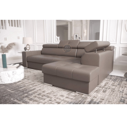 Rohová sedací souprava MARGO I 265×185 přírodní kůže - Pravá strana, Hnědá kůže Rohová sedací souprava MARGO I 265×185 přírodní kůže - Pravá strana, Hnědá kůže