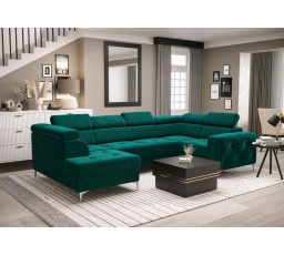 Rohová sedací souprava ORION MAX II s funkcí spaní 165x350x185 cm - tyrkysová, pravá