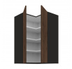 Horní rohová skřínka MONZA - 60x60 GN-90 2F (90°), Černá mat/Ořech