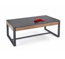 Konferenční stůl RAMONA, efekt černého mramoru/ořech