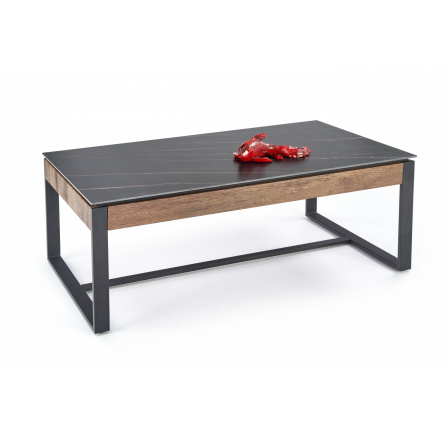 Konferenční stůl RAMONA, efekt černého mramoru/ořech