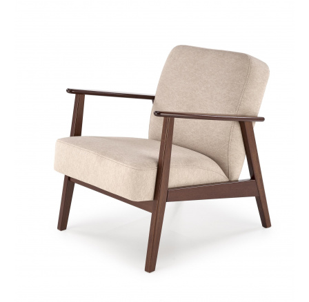 Křeslo MILANO 1S, Béžová 15/Tmavý ořech Křeslo MILANO 1S, Béžová 15/Tmavý ořech