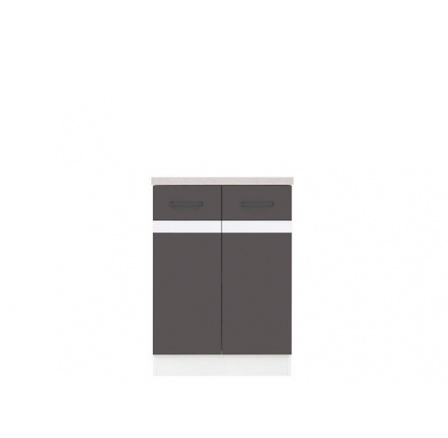 Kuchyně Junona Line, spodní skříňka D2D/60/82, Bílá/šedý wolfram