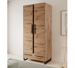 Dvoukřídlá skříň ARIA Artisan+Černá
