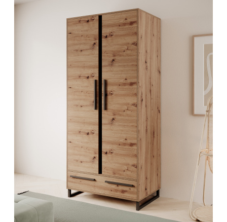 Dvoukřídlá skříň ARIA Artisan+Černá