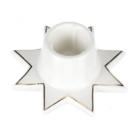 Svícen na kónickou svíčku, porcelánový.