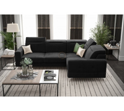 Rohová sedací souprava MALIBU 250X180 cm - černá , pravá