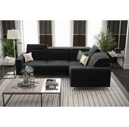 Rohová sedací souprava MALIBU 250X180 cm - černá , pravá Rohová sedací souprava MALIBU 250X180 cm - černá , pravá