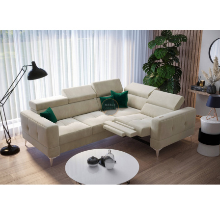 Rohová sedací souprava TOSCANIA , relax s funkcí spaní 185x250 - béžová, pravá Rohová sedací souprava TOSCANIA , relax s funkcí spaní 185x250 - béžová, pravá