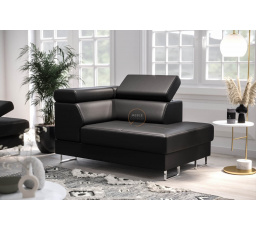 Křeslo lenoška GALAXY - Pravá strana, černá eko kůže