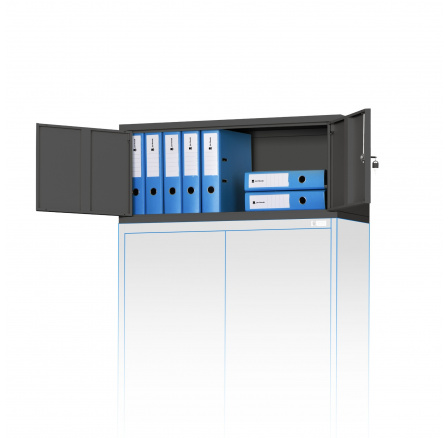 Nástavec na skříň EVA, 900 x 380 x 400 mm, antracitový