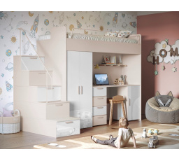 Patrová postel PARADISE 4S Kašmír Bílá Lesk