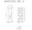 Šatní skříň MADISON - MD2, Dub piškotový/Černá