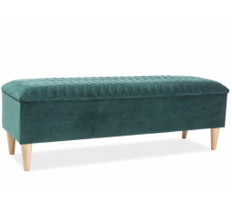 Taburet AZURRO Velvet, zelený Bluvel 78/dub