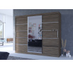 Šatní skříň s posuvnými dveřmi a zrcadlem SALTO 250 Choco+Choco