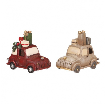 Auto s dárky - polyresin, LED osvětl., mix 2 barev, cena za 1 ks