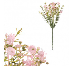 Gypsophila - umělý trs, růžová, cena za 1 ks, ve svazku 6 ks