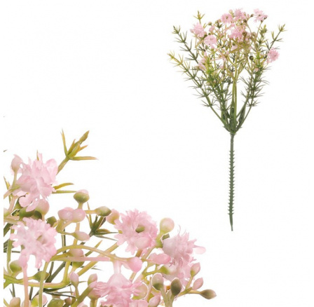 Gypsophila - umělý trs, růžová, cena za 1 ks, ve svazku 6 ks