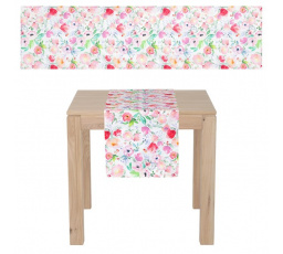 Běhoun - pivoňky v růžových barvách, 40 x 150 cm, 100% polyester.