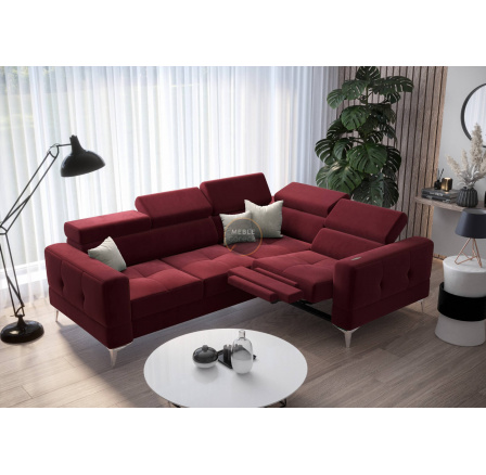 Rohová sedací souprava TOSCANIA , relax s funkcí spaní 185x250 -červená , pravá Rohová sedací souprava TOSCANIA , relax s funkcí spaní 185x250 -červená , pravá