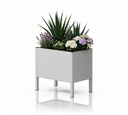 Kryt na květináč kovový malý šedý: DAISY 400 x 350 x 250 mm