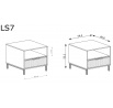 Noční stolek LINKaSTYLE LS-7, Kašmír/Černá