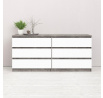 Komoda SIMPLICITY 232, Beton/Bílý lesk