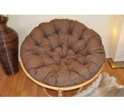 Polstr deluxe na křeslo papasan 110 cm - hnědý melír 