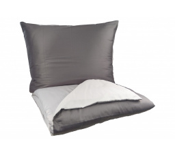 Francouzské povlečení Satén UNI DUO 240x220, 70x90cm antracit/světle šedá