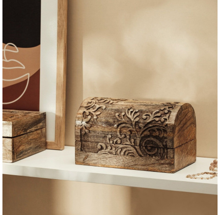 Šperkovnice FLOAR dřevěná vroubkovaná 19x11x11 cm 727696