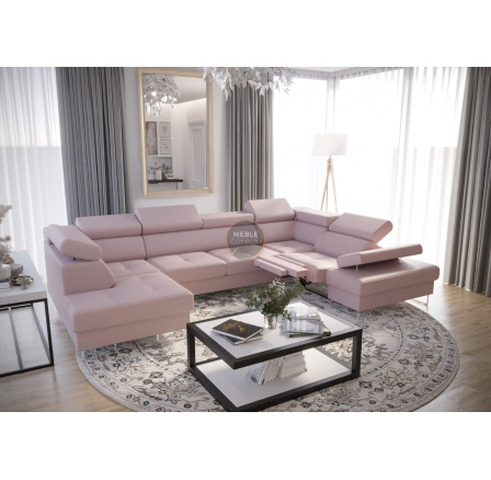 Rohová sedací souprava GALAXY MAX II , relax s funkcí spaní 215x350x170 přírodní kůže - pravá, Béžová kůže Rohová sedací souprava GALAXY MAX II , relax s funkcí spaní 215x350x170 přírodní kůže - pravá, Béžová kůže