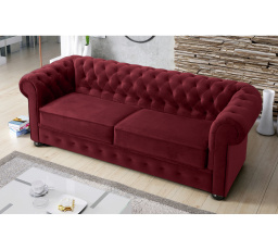 Sofa MANCHESTER III 218 cm - Pohovka bez funkce spaní, odstíny vínové