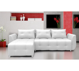 Rohová universální sedací souprava SARA, Bílá Ekokůže 17