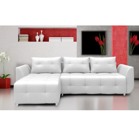 Rohová universální sedací souprava SARA, Bílá Ekokůže 17