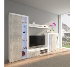 Obývací stěna Rizo bílá/beton