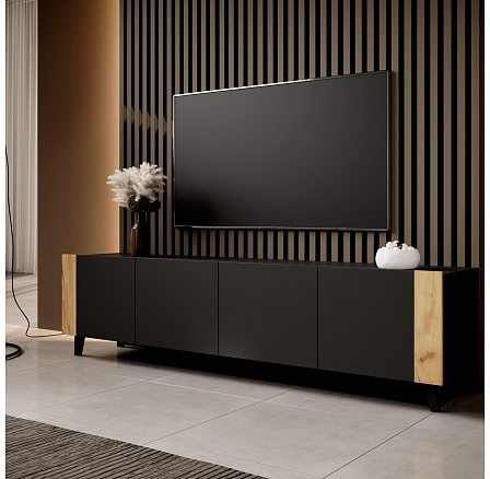 TV komoda FARO, černá matná / dub craft TV komoda FARO, černá matná / dub craft